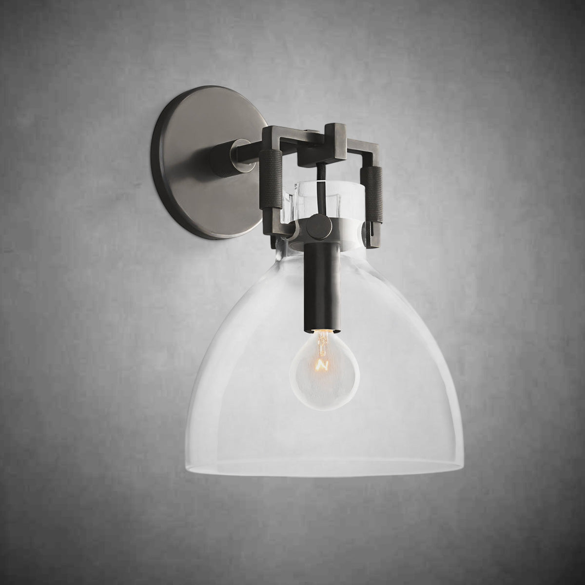 Machine Glass Cloche Sconce 8''10''