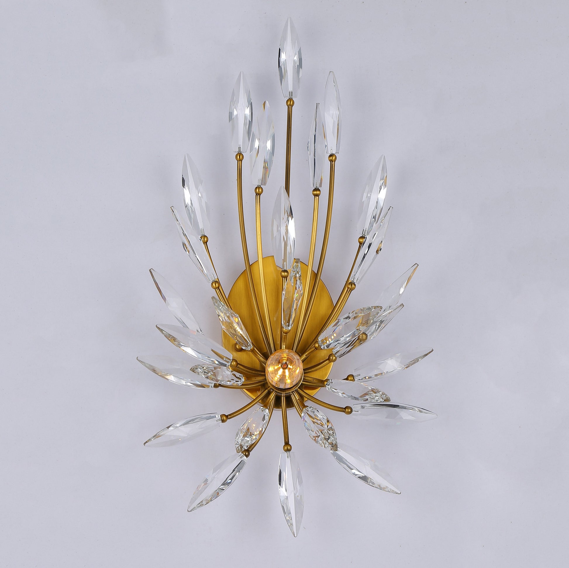 Elegant Lily Starburst Crystal Sputnik Sconce Chandelier - Modern Wall Lighting Fixture