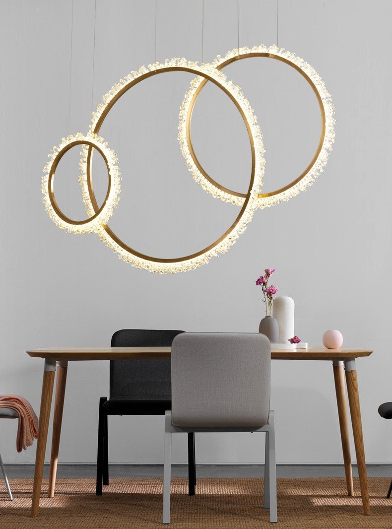 Olivialamps® Modern Crystal LED Pendant Light in the Shape of Rings for Living Room Cool Light / Dia15.7+23.6+31.5" / Dia40.0+60.0+80.0cm