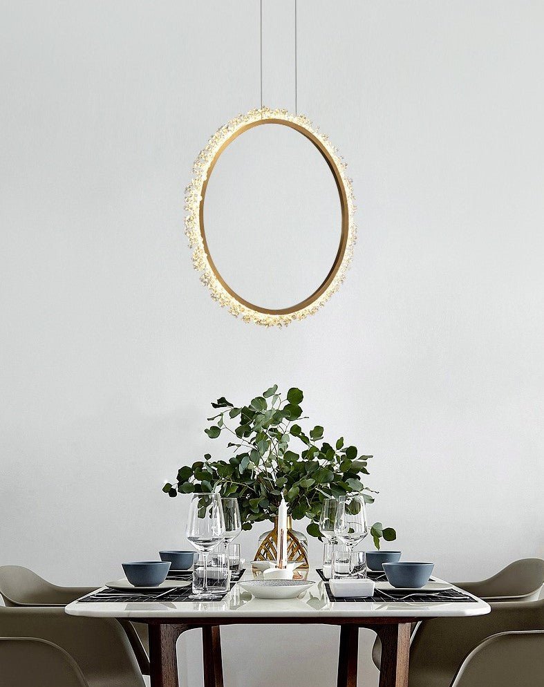 Olivialamps® Modern Crystal LED Pendant Light in the Shape of Rings for Living Room Cool Light / Dia15.7" / Dia40.0cm