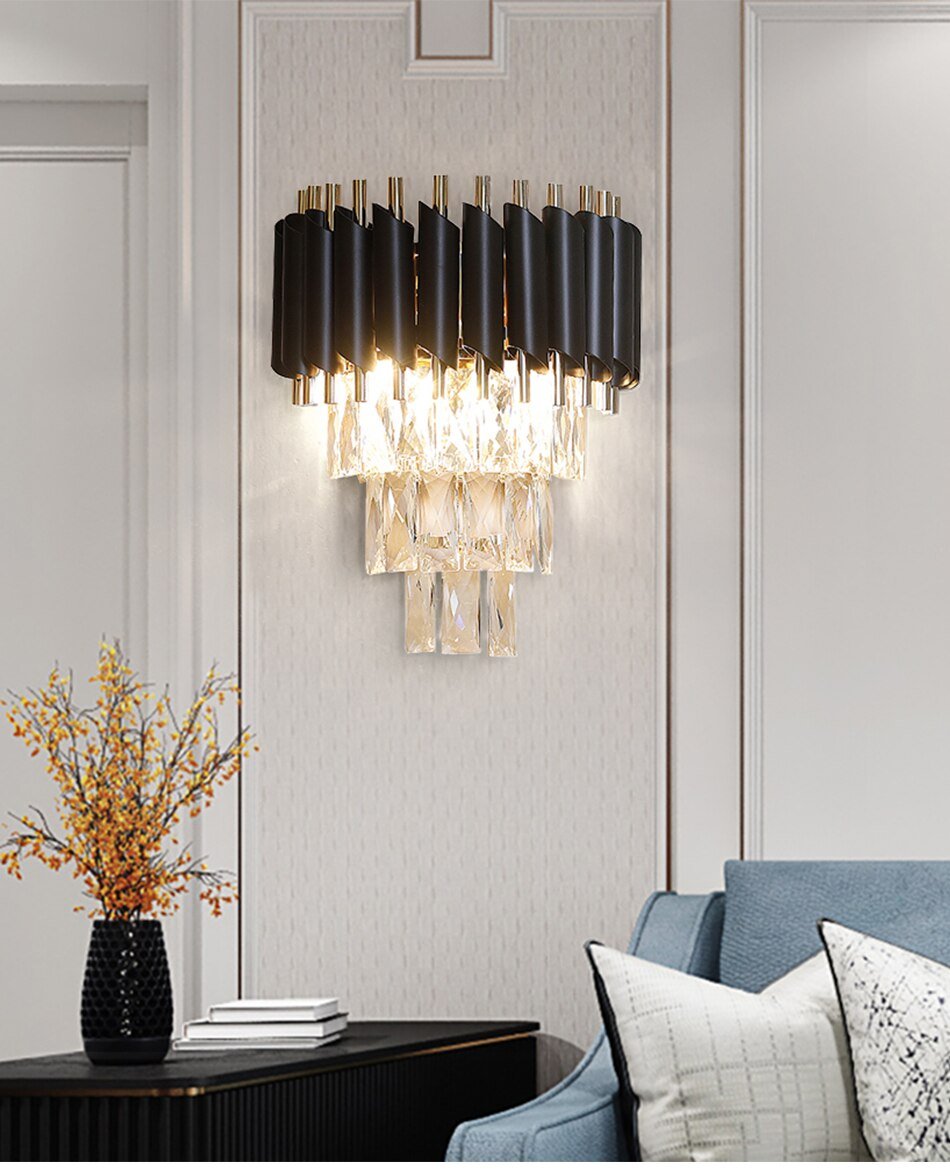 Olivialamps® 11'' Black LED crystal wall lamp