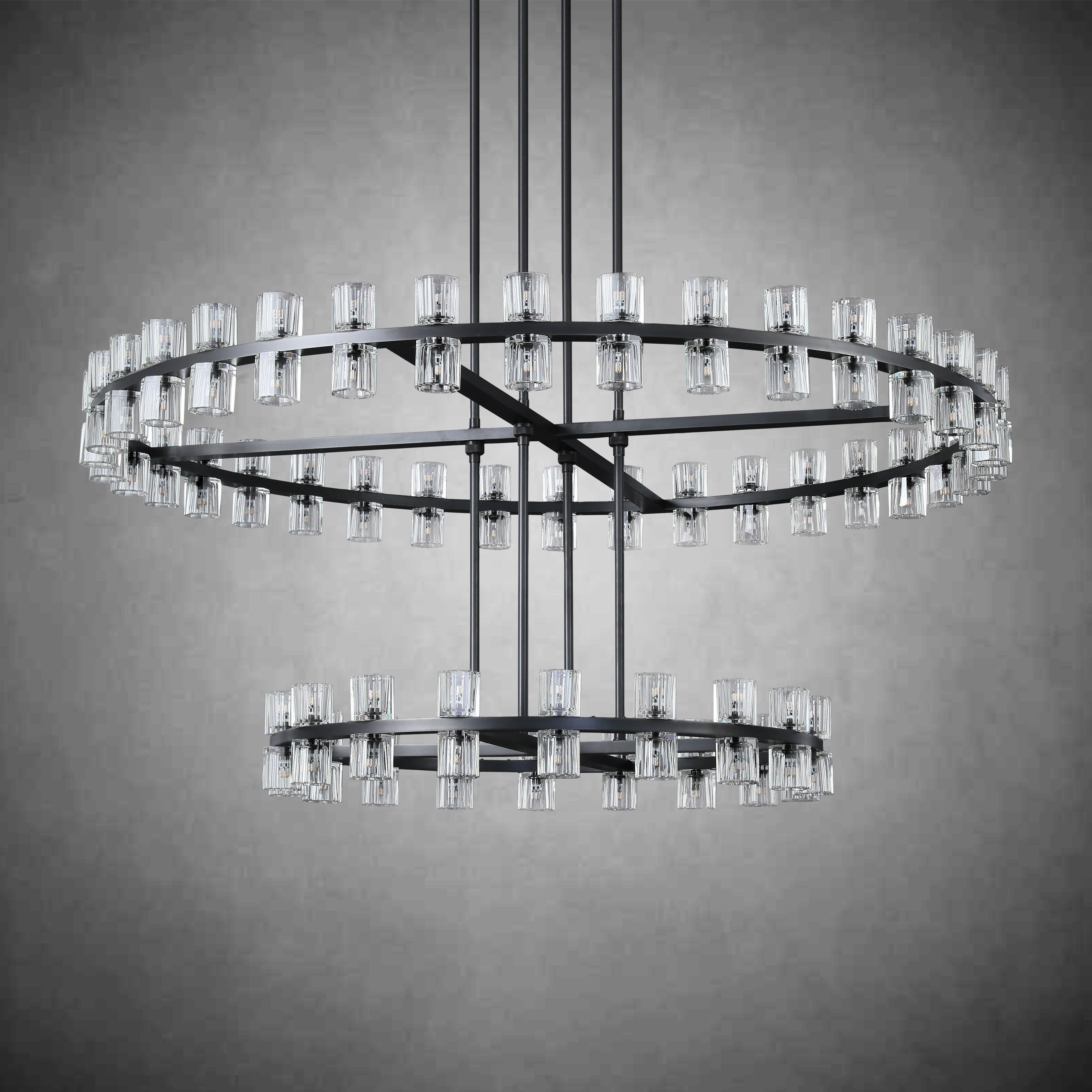 Arcachen Crystal 2-Tier Round Chandelier 60
