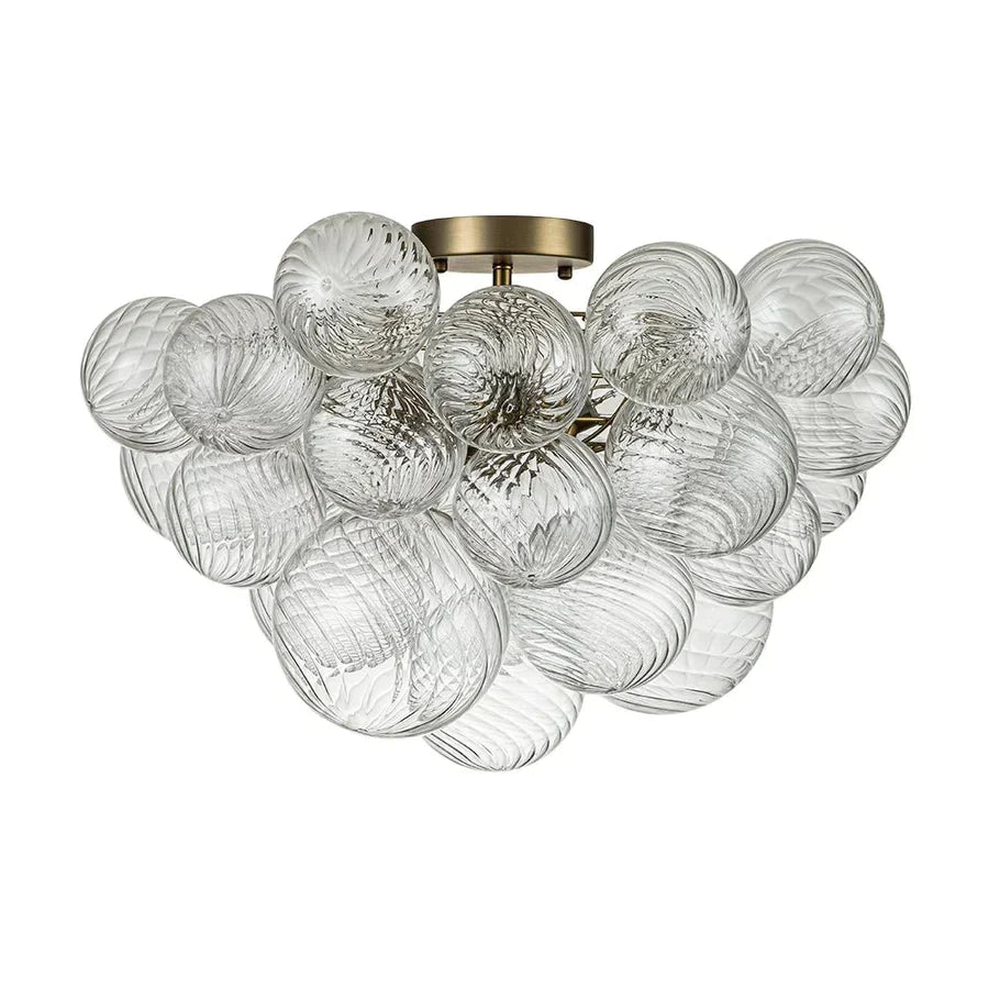 Olivialamps NYRA Designer Cluster Ribbed Bubble Semi Flush Chandelier Light