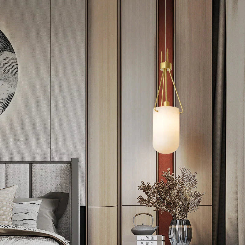 Nina Modern Alabaster  Pendant Light, Alabaster Pendant Lamp Besides Bed Pendant Light Kevin Studio Inc   