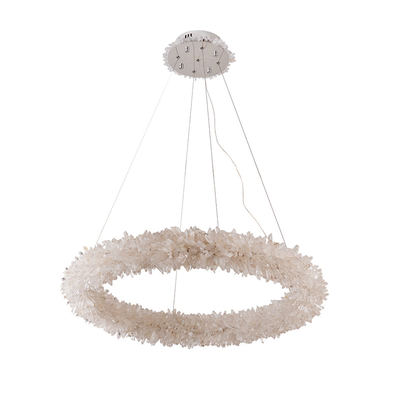 Olivialamps Round Luxury Rock Crystal Chandelier 32" D