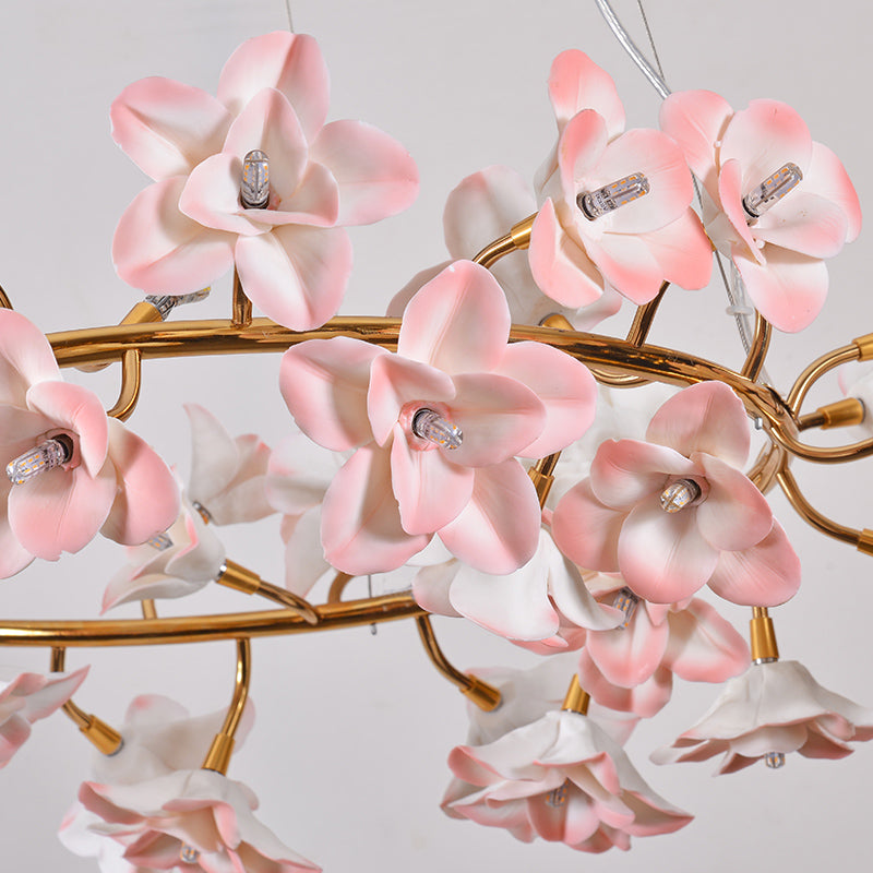 Ceramic Blossom Flower Round Bedroom Chandelier