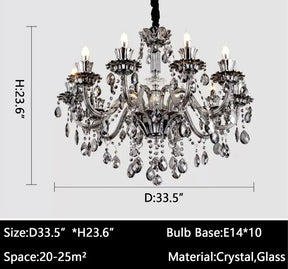 Olivialamps Laura   Black Candle Crystal Chandelier