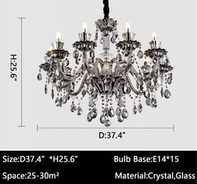 Olivialamps Laura   Black Candle Crystal Chandelier