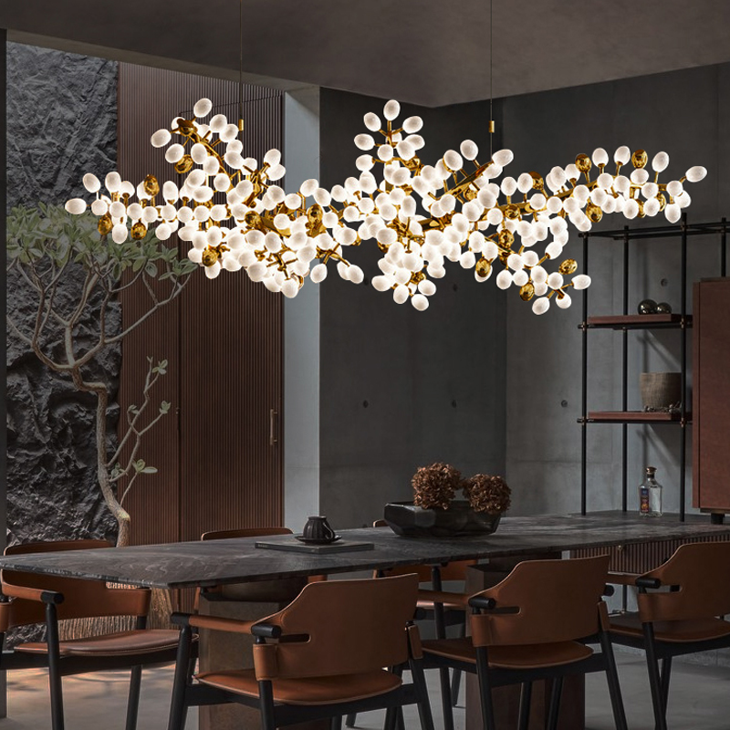 Modern Artistic Linear elegant grape Large chandelier - Ineffable Lighting
