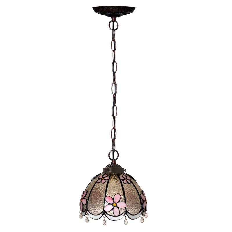 Olivialamps Vintage Multi-Color Flower Tiffany Pendant with Handmade Shade for  Entryway/Bedside/Coffee Table