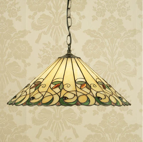 Olivia Lamps Antique Tiffany Chandelier Stained Glass Pendant Ceiling Light for Entrance/Coffee Table/Bar