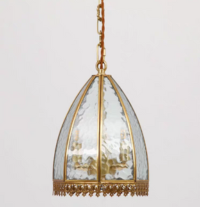 Olivia Lamps Antique Frosted Glass Tiffany Pendant Light in Brass Finish for Bedside/Dining Room/Foyer/Bar