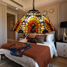 Olivialamps Retro Tiffany Multi-Color Glass Pendant Light for Dining Table/Cafe/Entryway