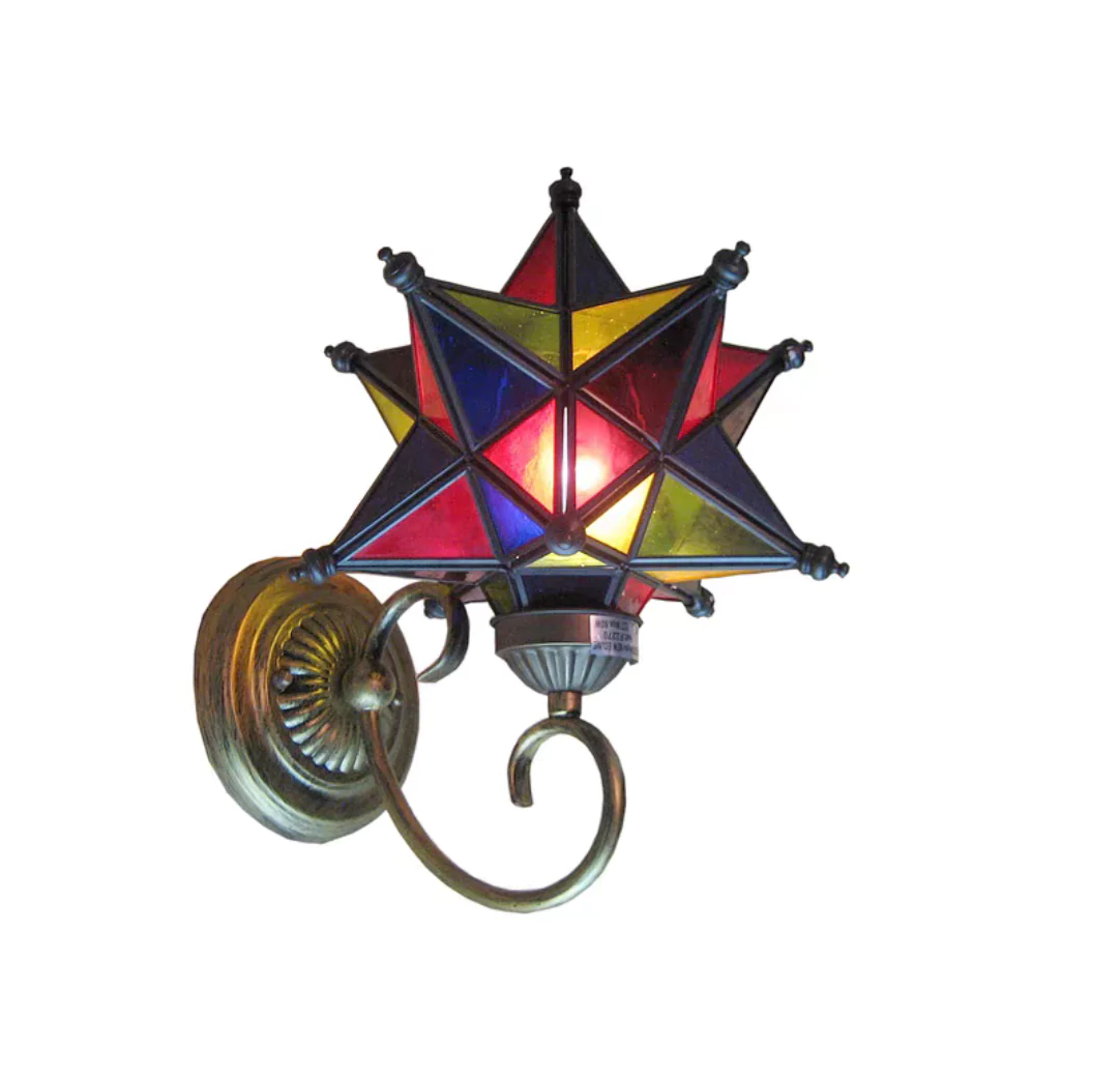 Olivialamps Tiffany Style Retro Colorful Stained Glass Wall Lights for Living Room/Foyer/Bedroom