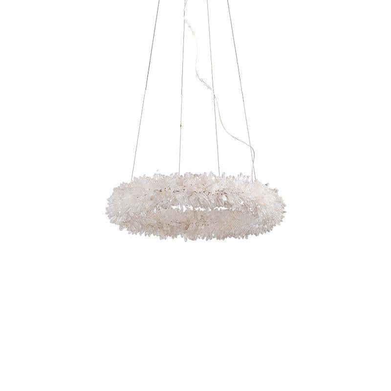 Small Round Luxury Rock Crystal Chandelier 23.6" D