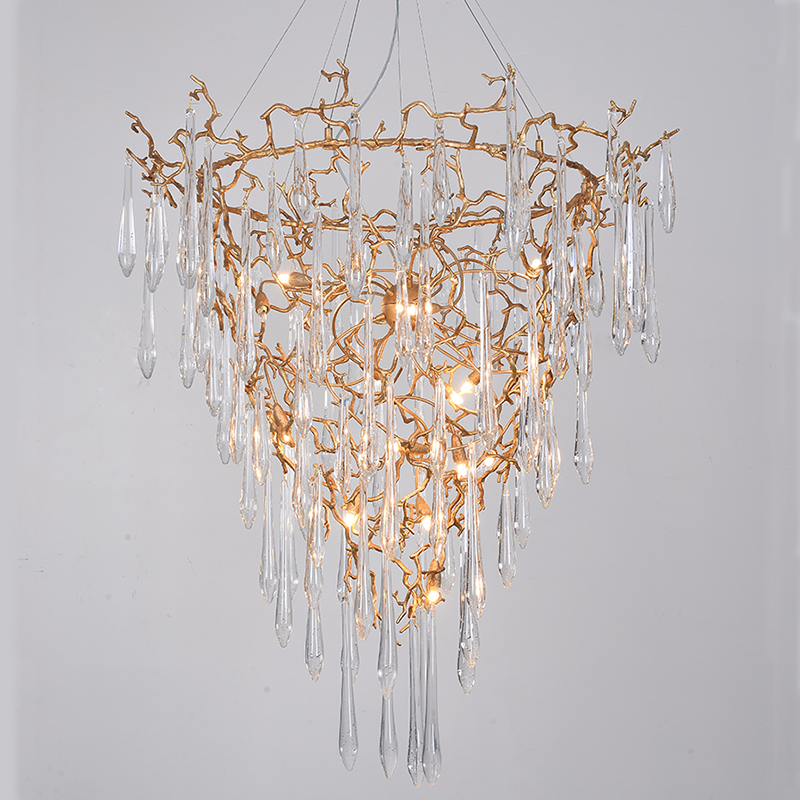 Cecily Crystal Branch Chandelier H 53.15" - Ineffable Lighting