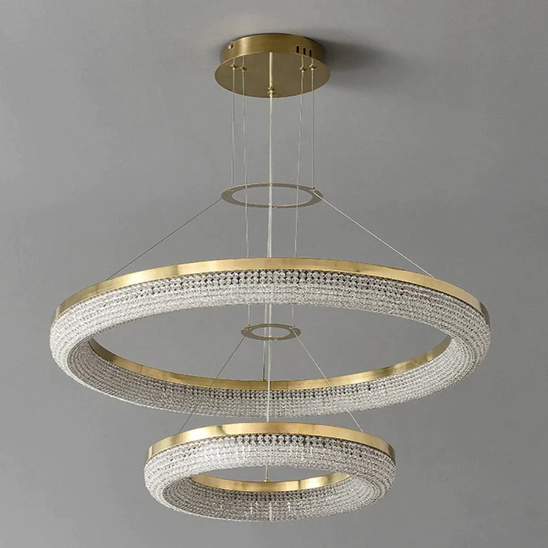 Darrien Modern Double Ring Crystal Chandelier - Ineffable Lighting
