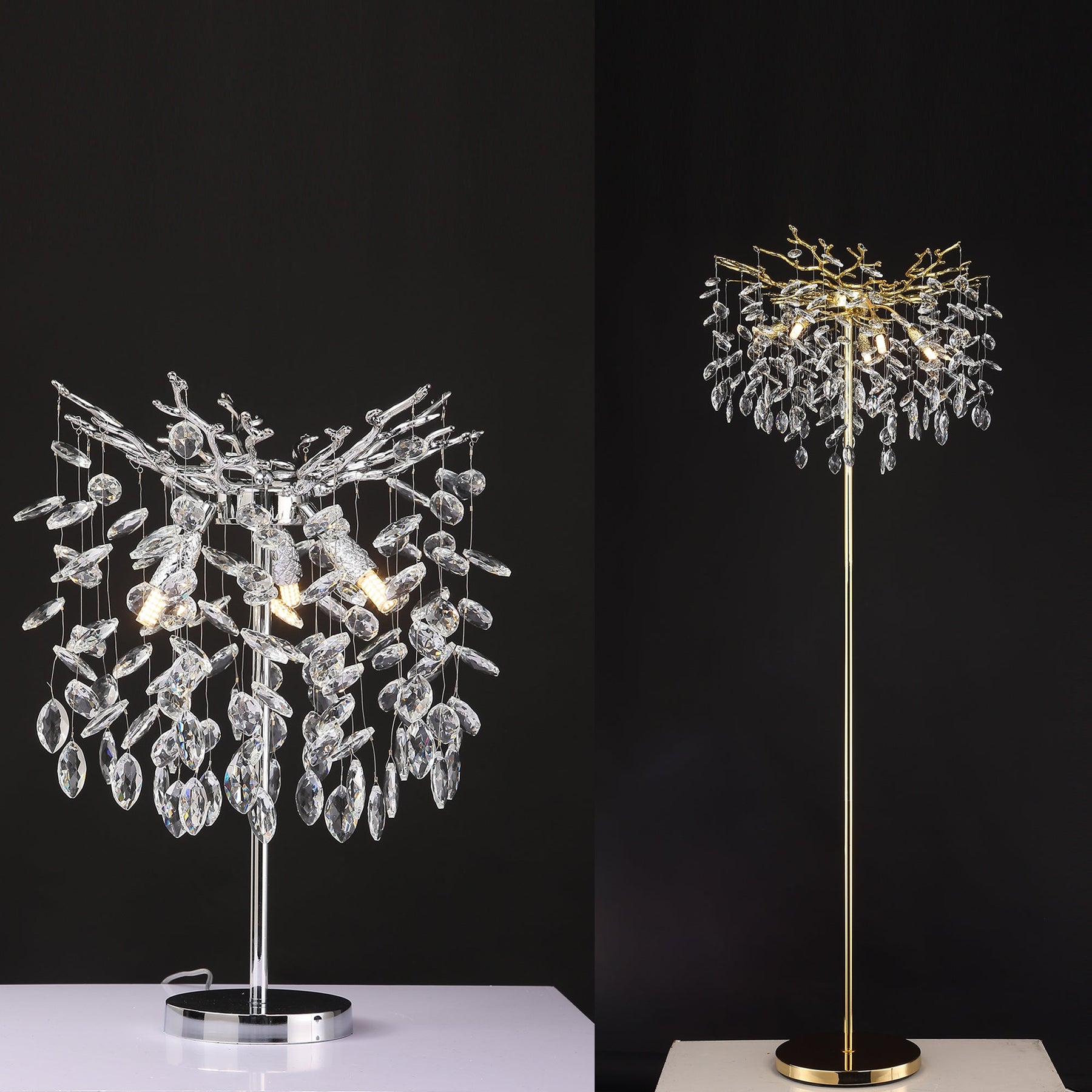 Doine Modern Crystal Standing Lamp - Ineffable Lighting