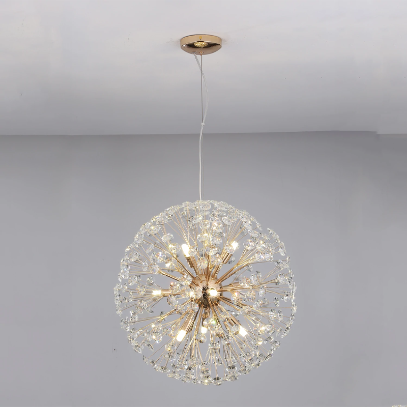 Dandelion Spherical Crystal Pendant Light - Ineffable Lighting