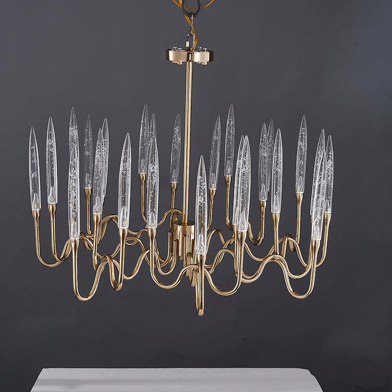 8141R Brass Glass  chandelier