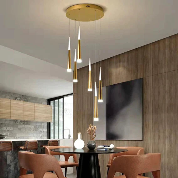 Olivialamps Lily Spiral Suspension Chandelier in gold