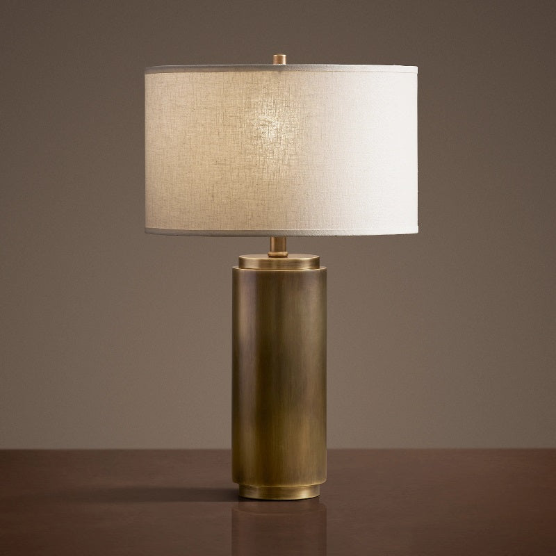 Cylindrical Table Lamp With Shade - Ineffable Lighting
