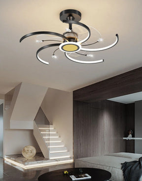 Olivialamps Nordic Style Semi-Flush Mounted Light with Ceiling Fan