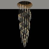 Olivialamps Lily Spiral Crystal Bars Suspension Chandelier in gold