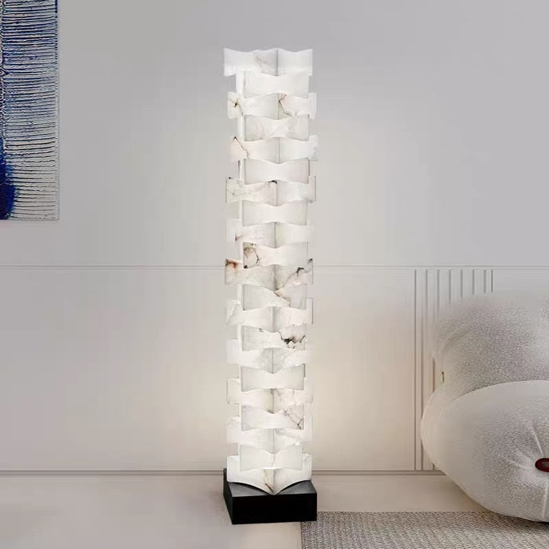 Verna Alabaster Floor Lamp, Living Room And Bedroom Decorative Standing Lamp - Ineffable Lighting