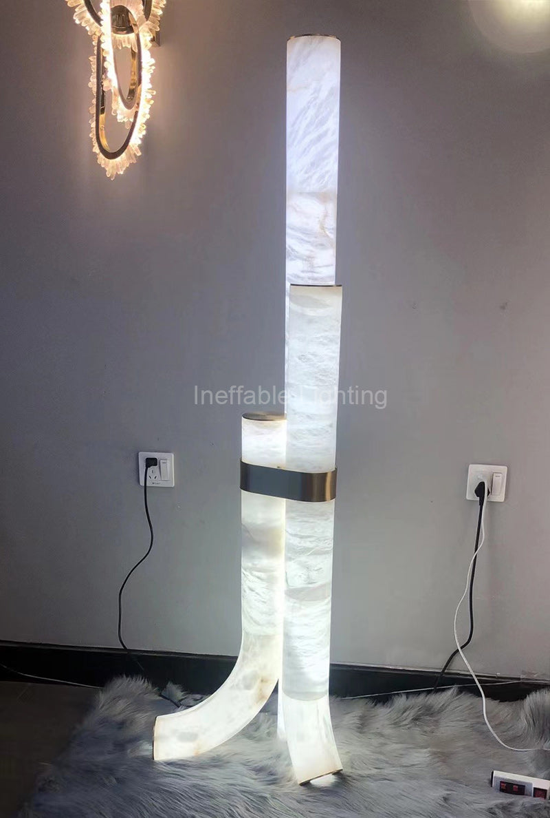 Daelin Artistic Alabaster Floor Lamp - Ineffable Lighting