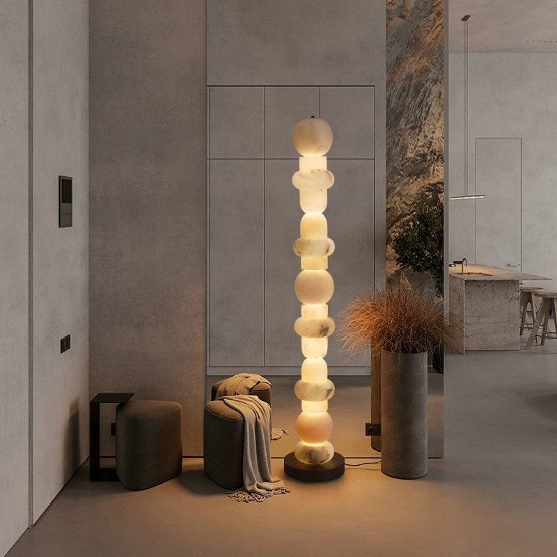 Carlee Alabaster Standing Lamp, Living Room And Bedroom Floor Lamp - Ineffable Lighting