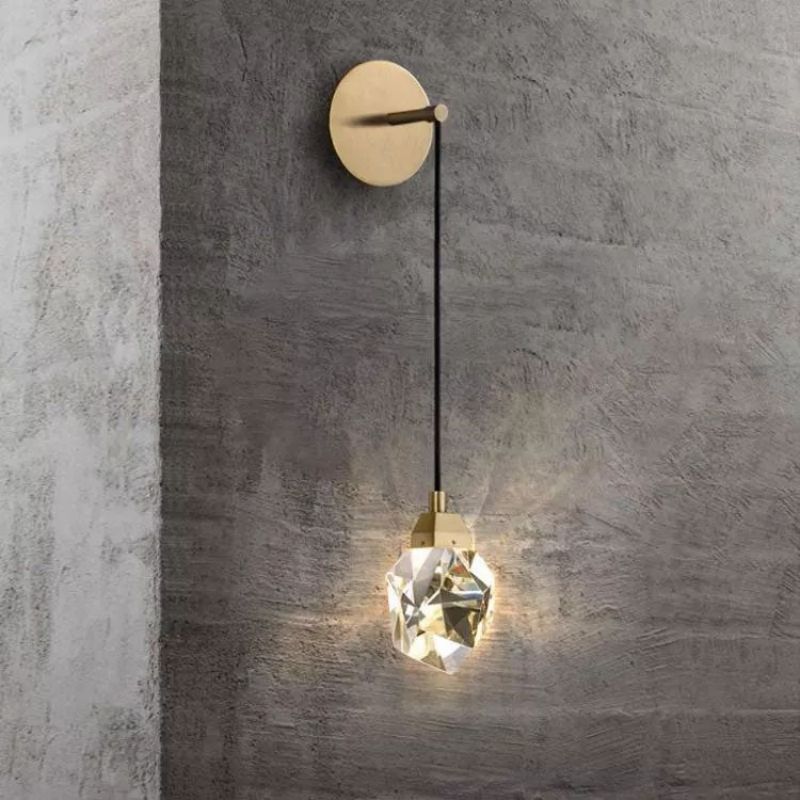 Angelia Faceted Crystal Prisms Wall Sconce (Cord) - thebelacan