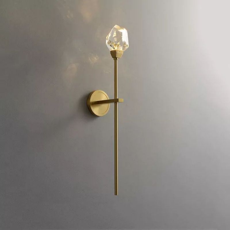 Angelia Faceted Crystal Prisms Wall Sconce (Rod) - thebelacan