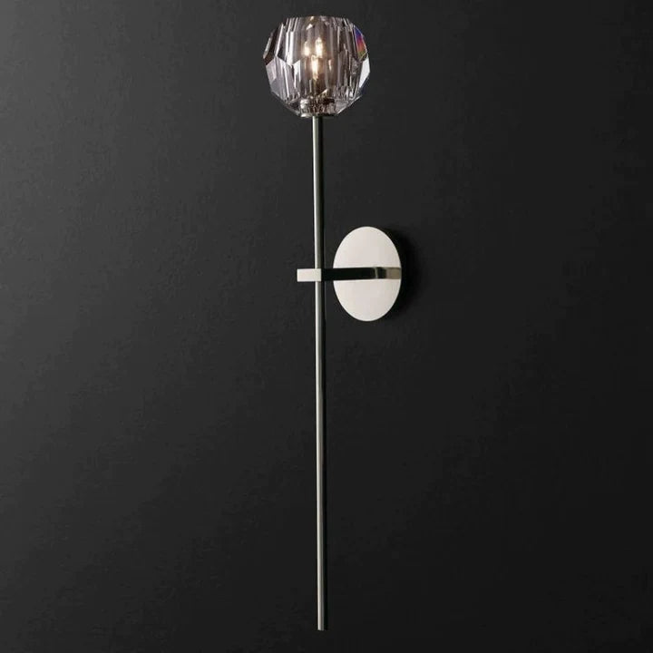 Balle Long Style Smoke Crystal Wall Sconces