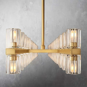 Claire Wine Cup Rectangular Modern Chandelier 72" Over Dining Table