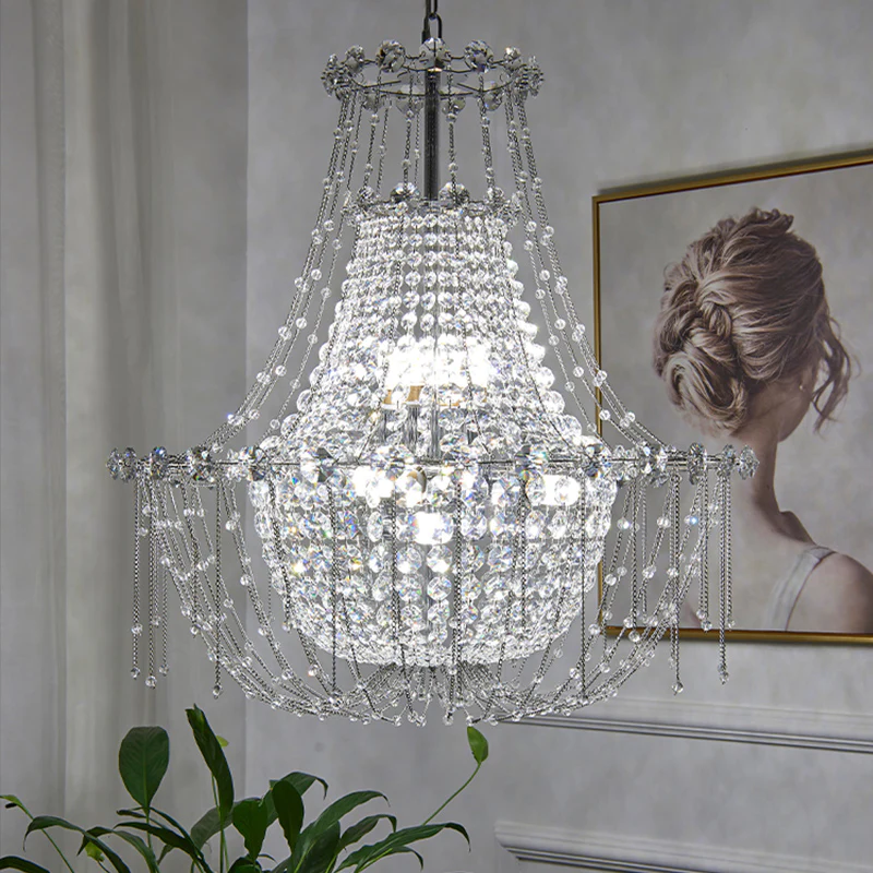 Classic Empire Crystal Living Room Chandelier - Ineffable Lighting