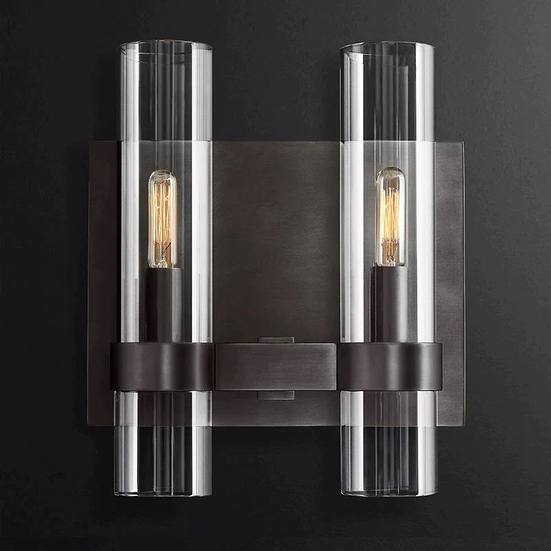 Clovin Leroy Double Glass Shaded Modern Wall Sconce