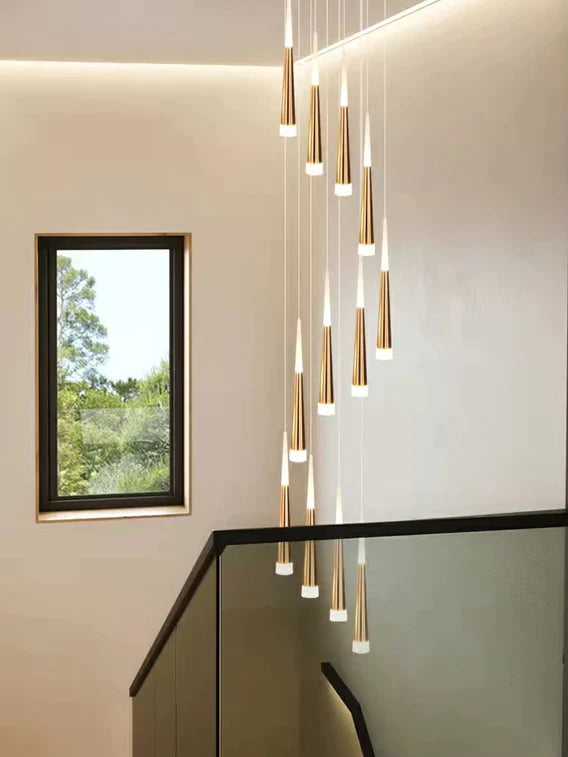 Olivialamps Lily Spiral Suspension Chandelier in gold
