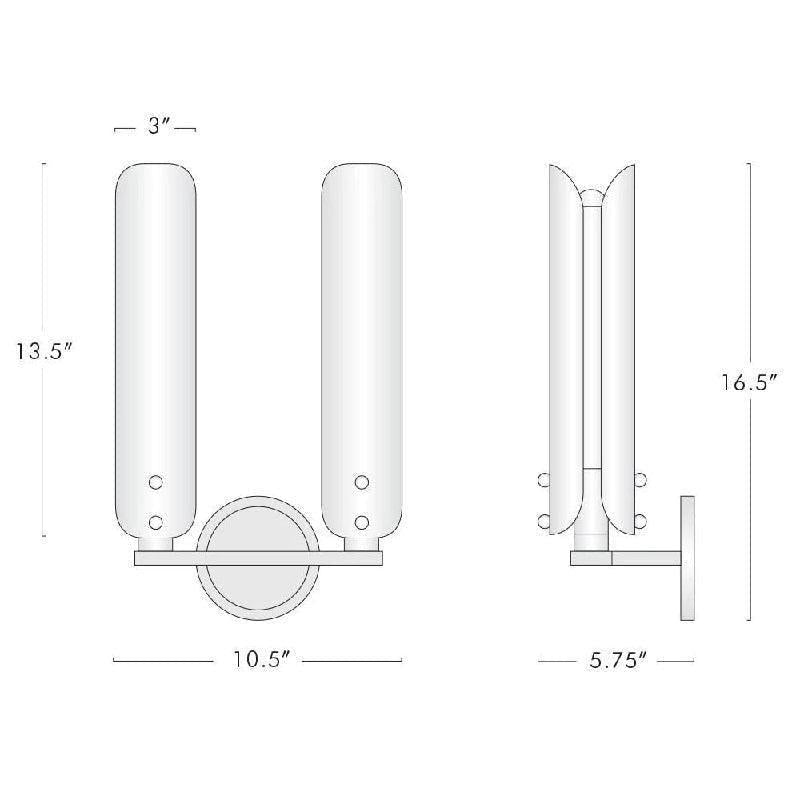 Grace Modern Double Wall Sconce - Ineffable Lighting