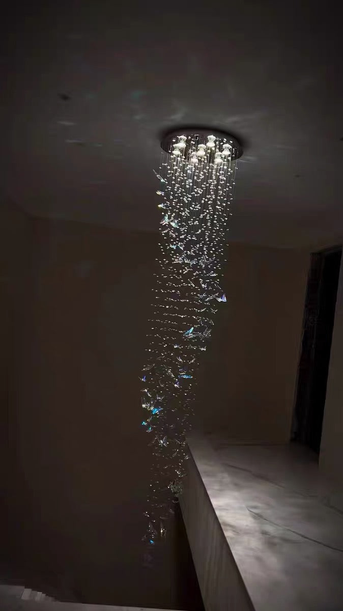 Olivialamps Lily Butterfly Crystal Chandelier