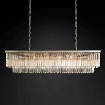 The iron frame provides a sturdy and durable base for the chandelier, while the K9 crystal prisms add a touch of elegance and sophistication. K9 crystal is a type of high-quality optical glass that is known for its clarity, brilliance, and ability to refract light. This unique blend of classic and contemporary elements makes the chandelier a standout piece that can add a touch of sophistication and elegance to any space.