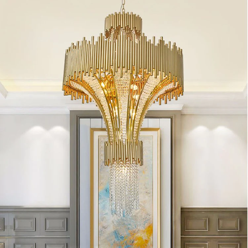 Vertical Luxury Multi-Tier Crystal Chandelier - Ineffable Lighting