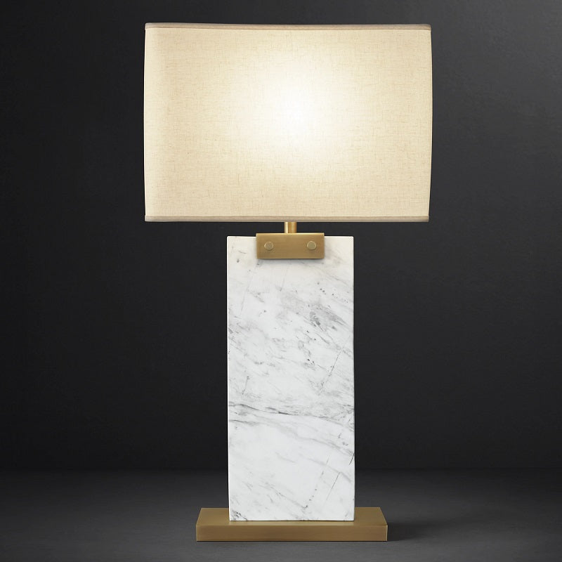 Rectangular Table Lamp With Shade - Ineffable Lighting