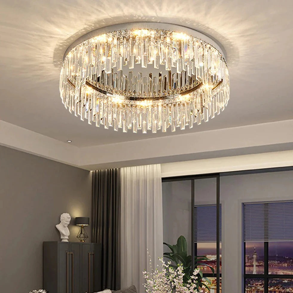 Olivialamps Gio Flush Mount Crystal Chandelier