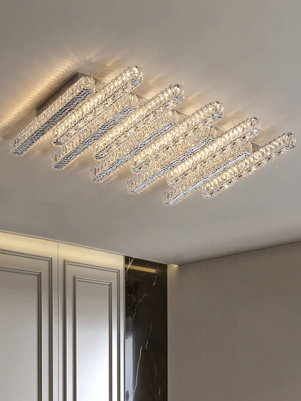 Olivialamps Luxurious Opulent Crystal Semi-Flush Mounted Ceiling Light
