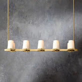 Sean Chandelier Collection use of solid brass for the X-shaped base provides a sturdy foundation for the chandelier, while the tapered shade adds a delicate touch. The White Fabric Lampshade not only serves a functional purpose in refracting light, but also adds an elegant touch by creating a shimmering effect similar to that of a candle. 
