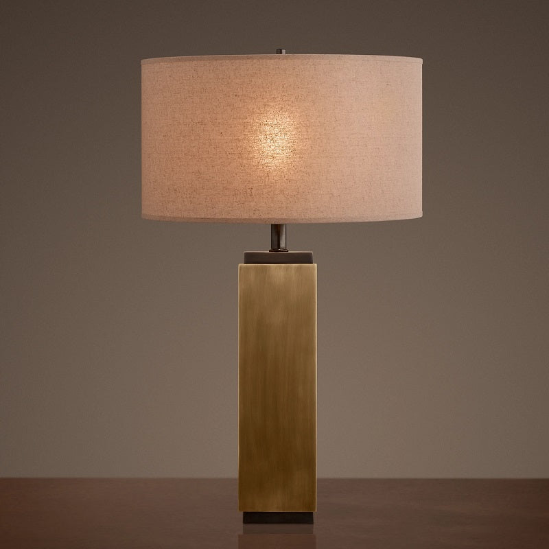 Square Column Table Lamp With Shade - Ineffable Lighting