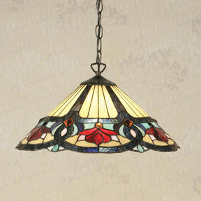 Olivia Lamps Antique Tiffany Chandelier Stained Glass Pendant Ceiling Light for Entrance/Coffee Table/Bar