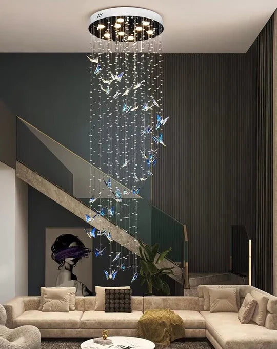 Olivialamps Lily Butterfly Crystal Chandelier