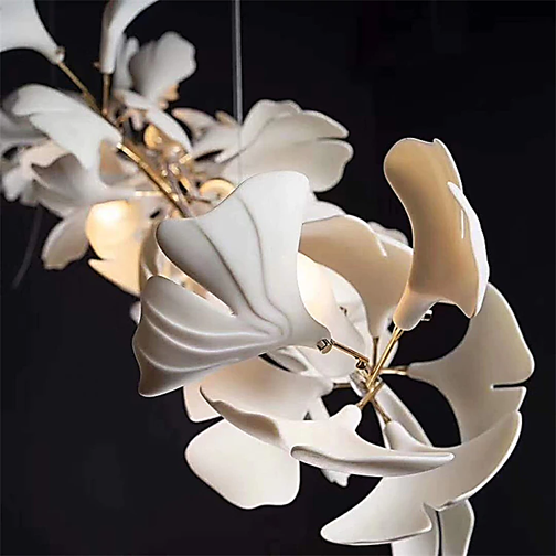 Fleur-de-lis Ceramic Branch Chandelier